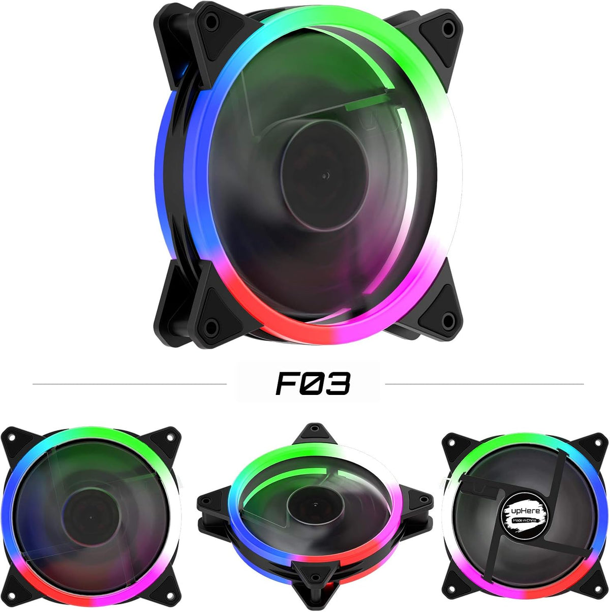 Triple Pack 120mm LED Silent Computer Case Fan F5394