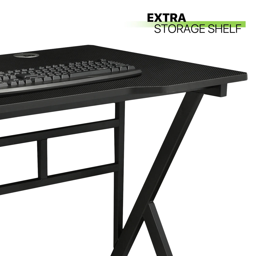 Black Portable Computer Desk with Host Rack D153935