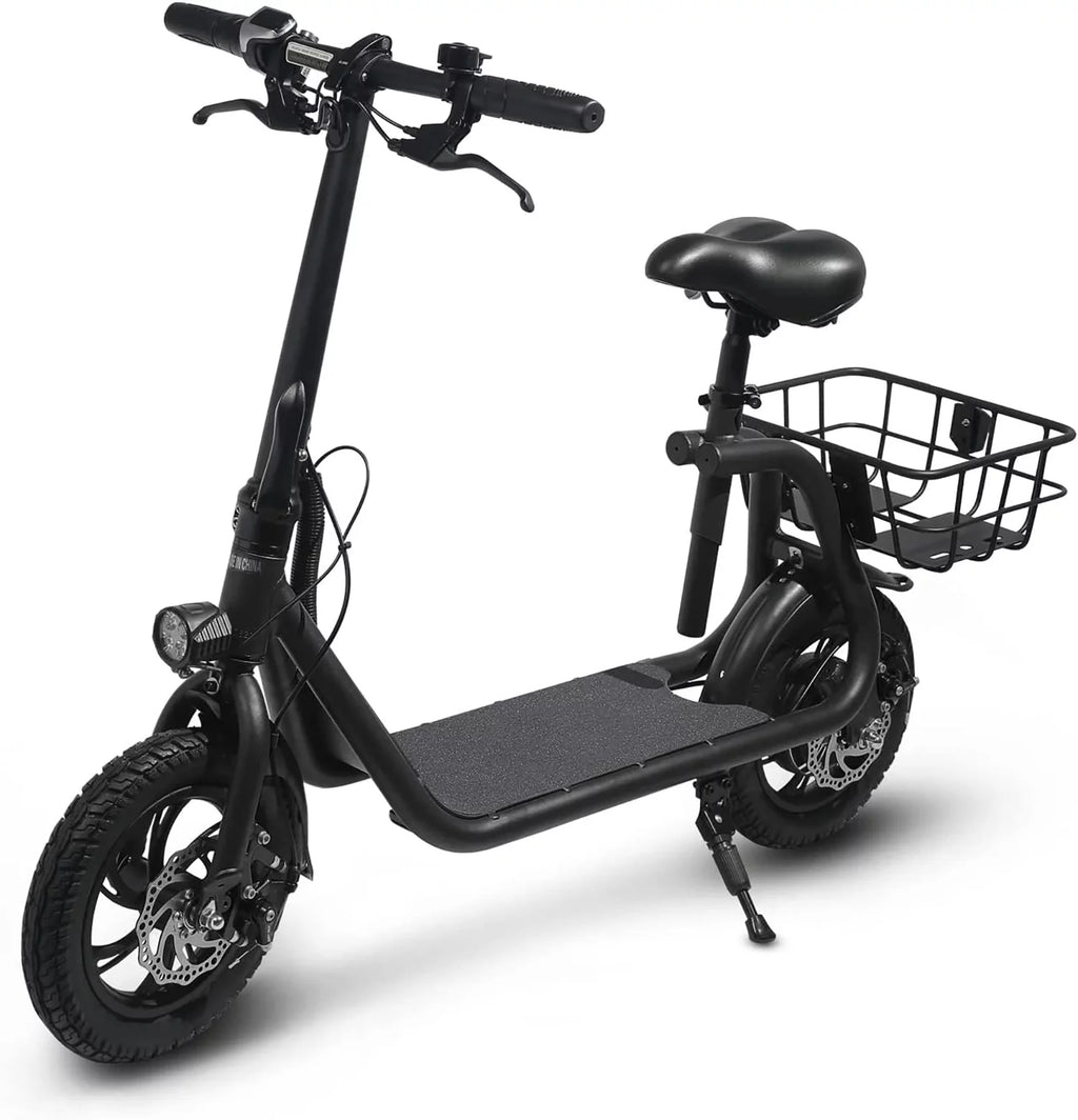 Foldable Electric Scooter with Seat and Carry Basket N63496