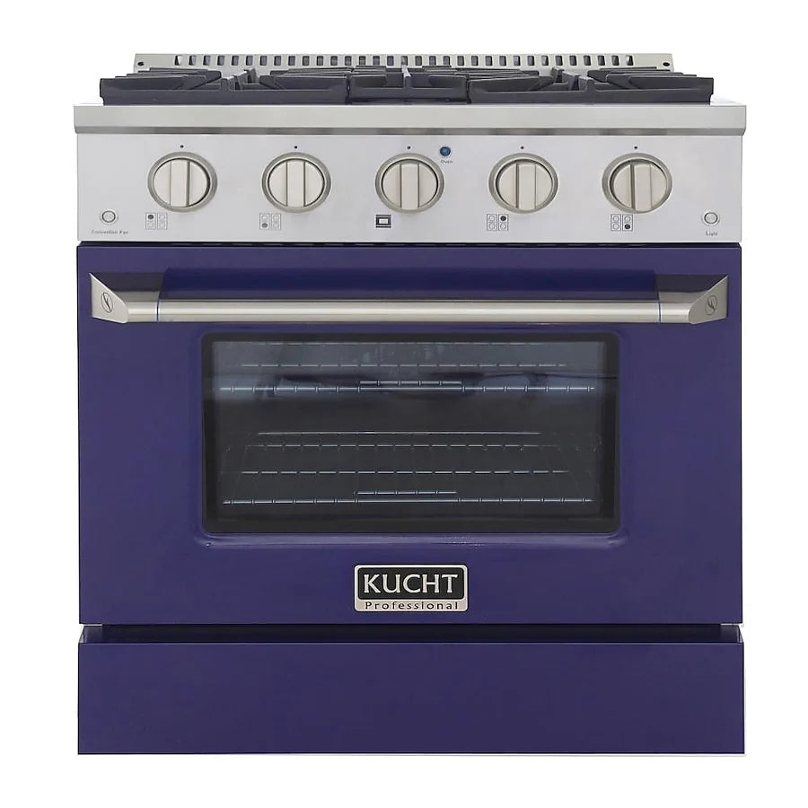 30 Pro-Style Natural Gas Dual Fuel Range with 4 Burners in Blue T2807