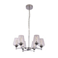 6-Light Brushed Nickel Chandelier with Clear Glass Shades A638