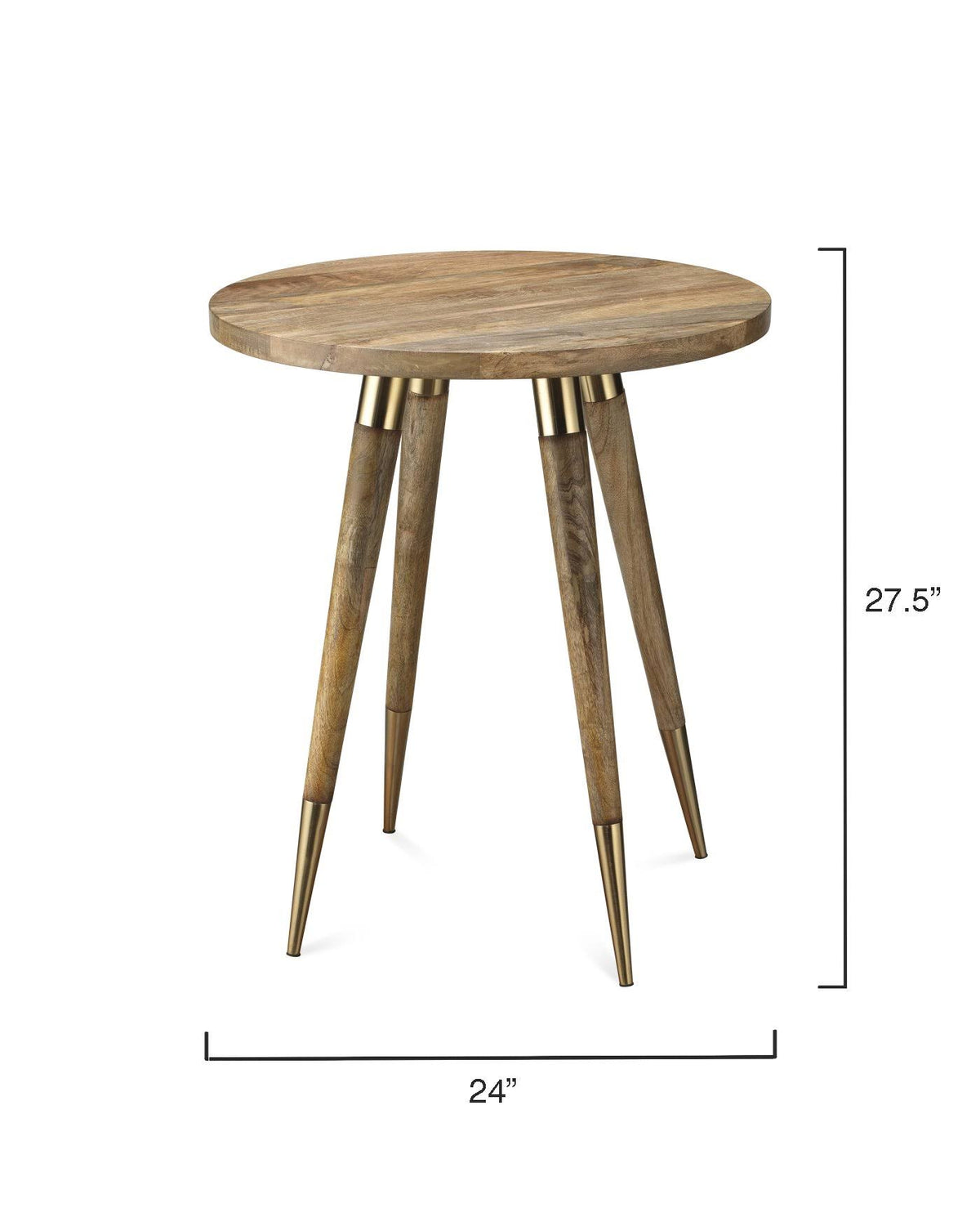 Grey Marble Side Table with Natural Wood Q875