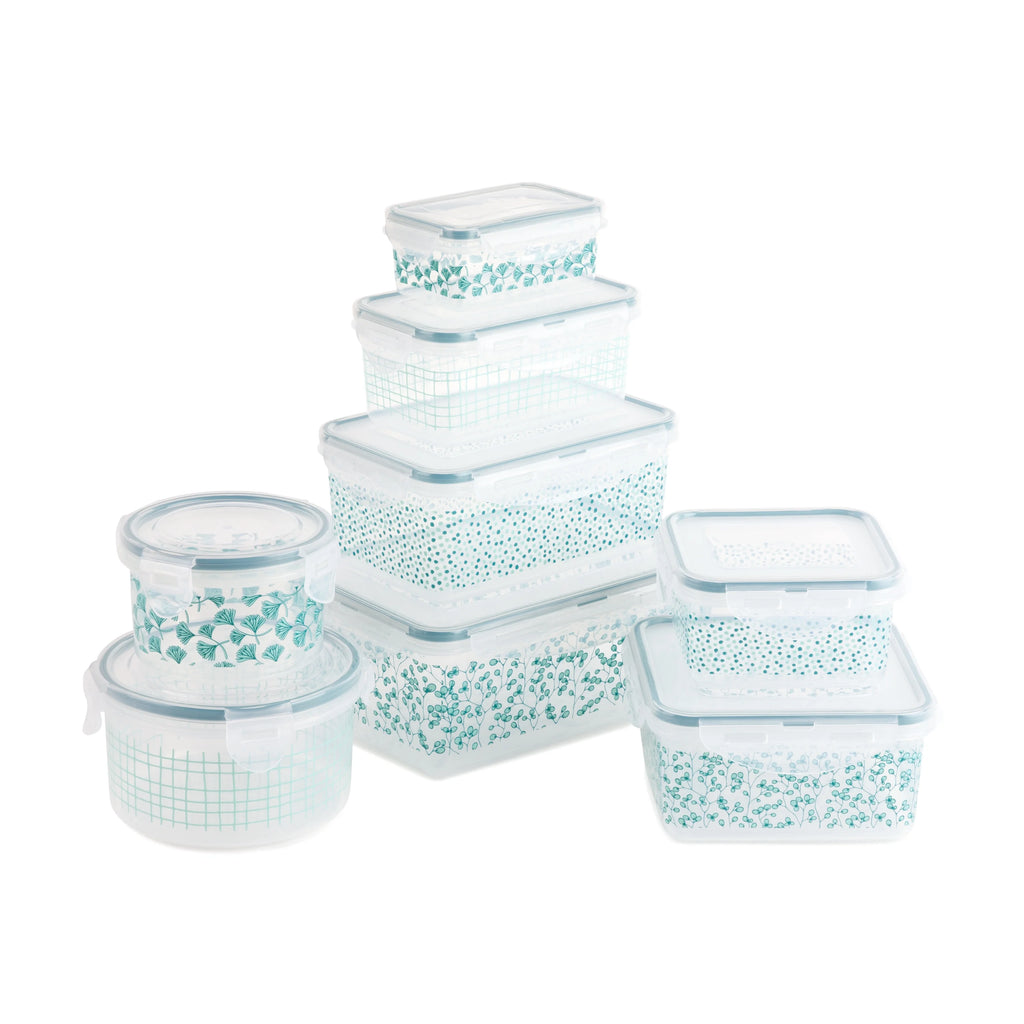 16-Piece Green Floral Food Storage Set F3425