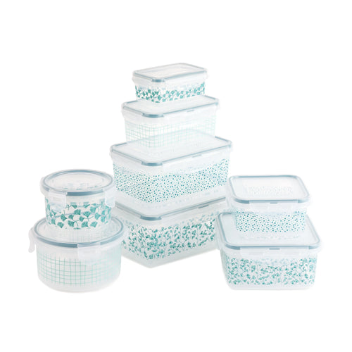 16-Piece Green Floral Food Storage Set F3425
