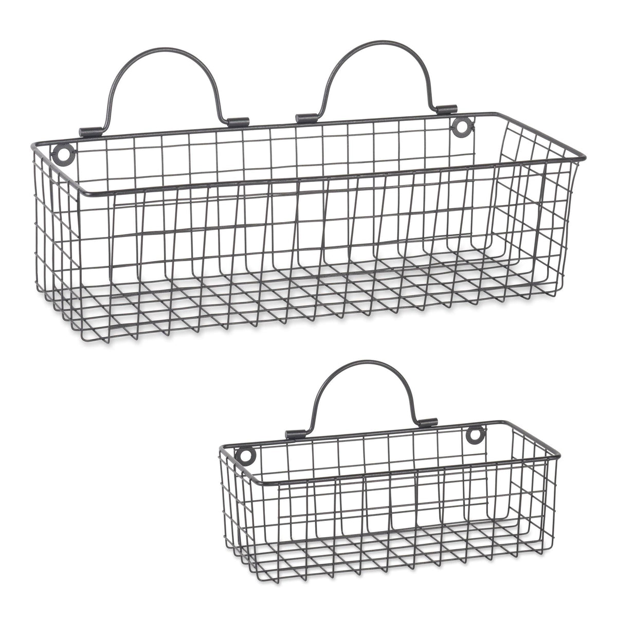 Black Wire Wall Basket Set of 2 O94349