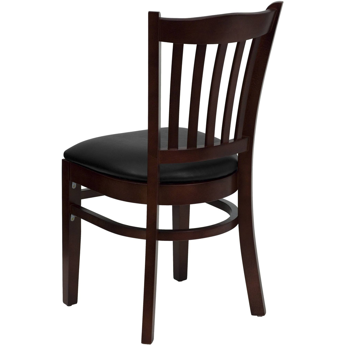 Brown and Black Vertical Slat Back Dining Chair Q173