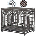 38x22 Heavy Duty Metal Dog Cage with Wheels, Brown E3110