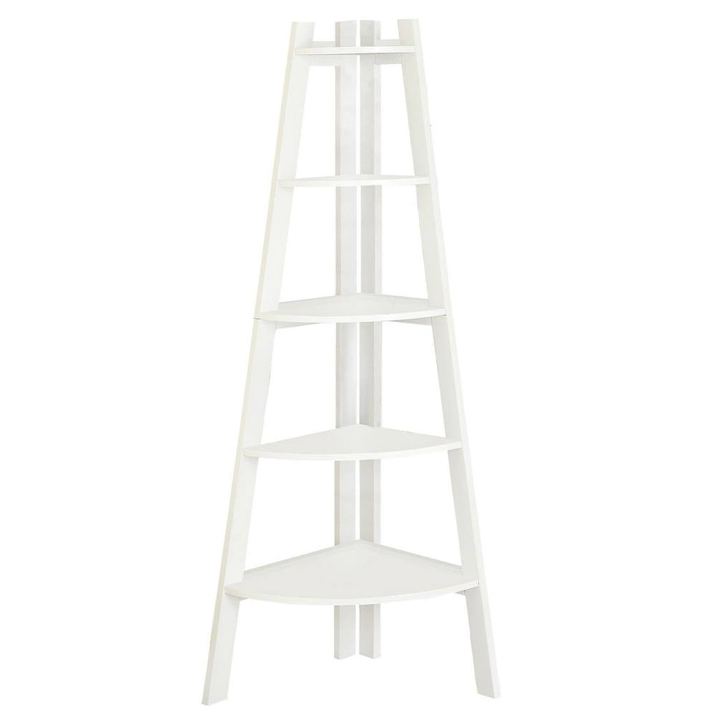 White Corner Ladder Shelf A168