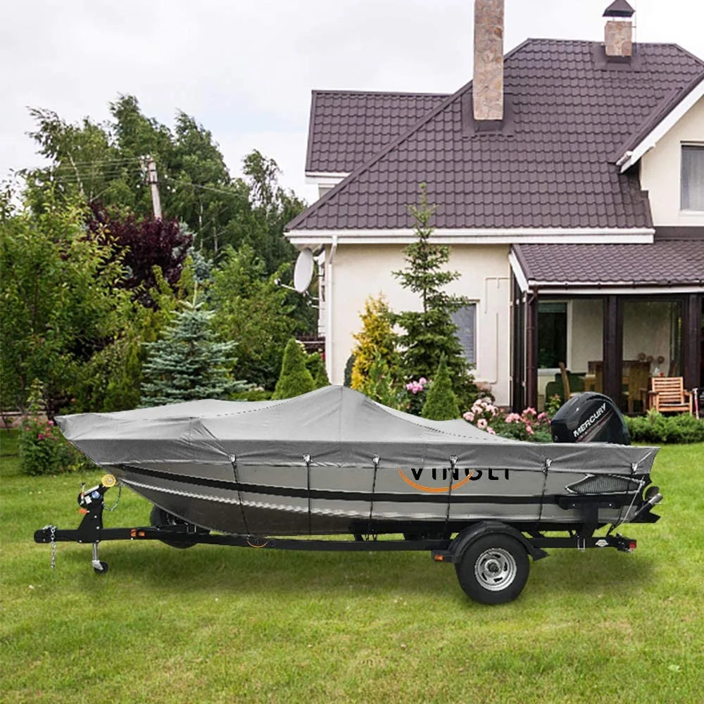 Boat Cover Heavy Duty 600D Polyester Waterproof UV Resistant Marine Grade B28062