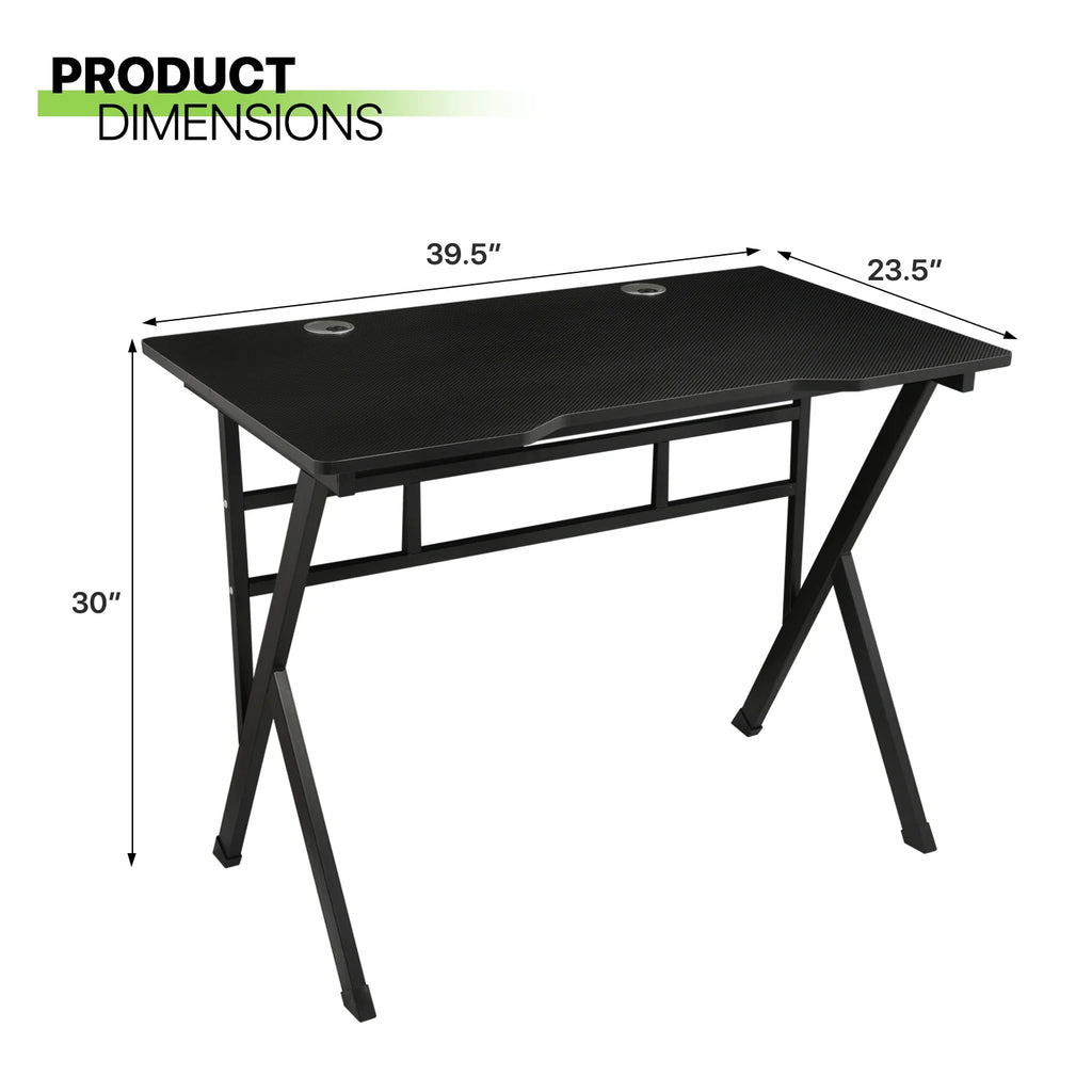 Black Portable Computer Desk with Host Rack D153935