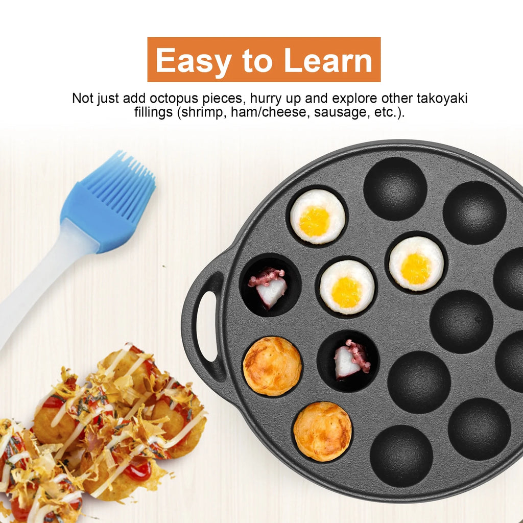 Cast Iron 15 Holes Takoyaki Pan H349494