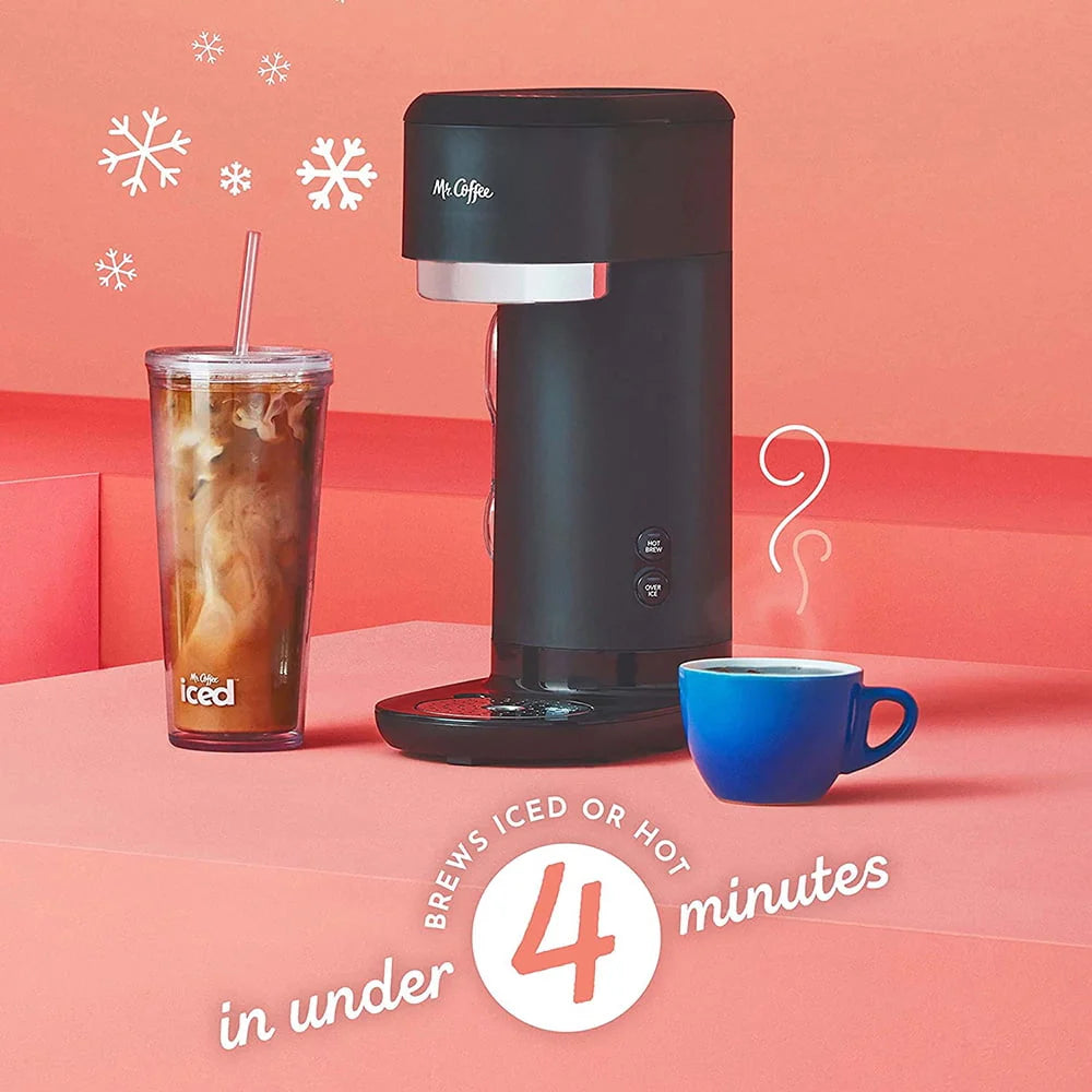Iced And Hot Coffee Maker, Single Serve Machine With 22-Ounce Tumbler, Black S6804