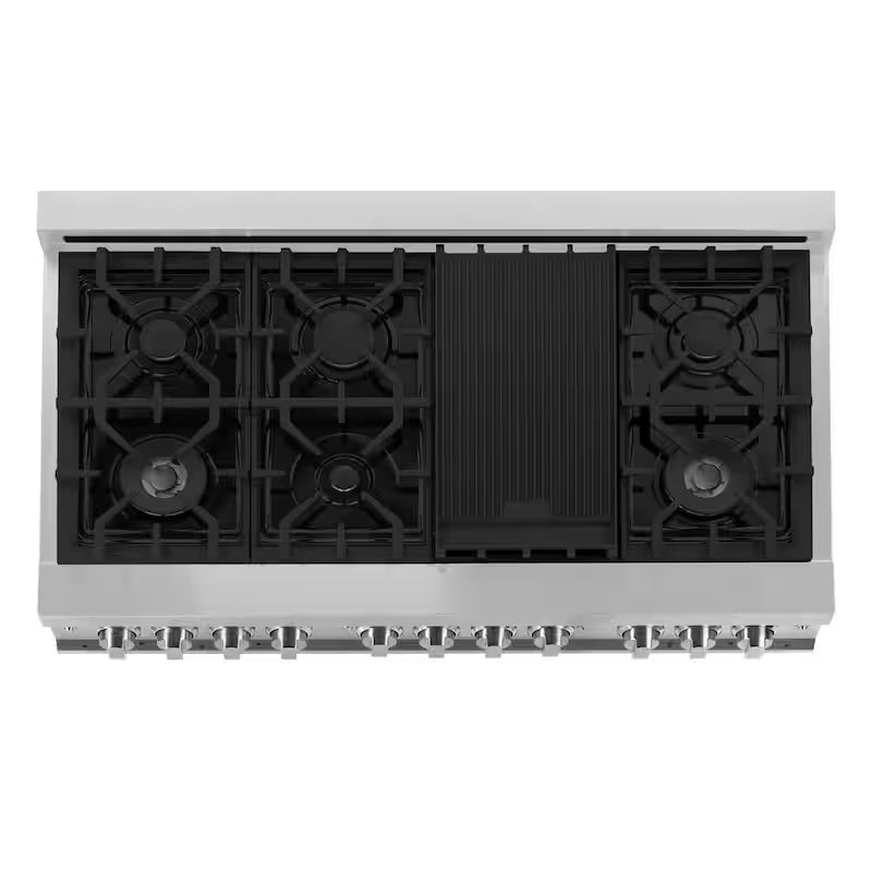7 Burner Double Oven Dual Fuel Range in Stainless Steel R647