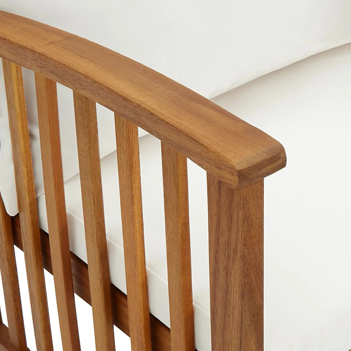Cream White Cushion Acacia Wood Garden Bench A486