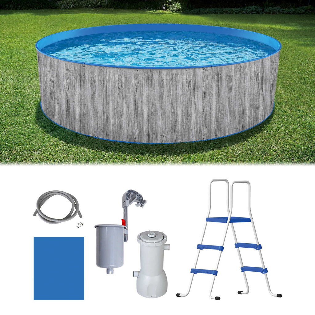 12-ft Round 36-in Deep Steel Wall Above Ground Swimming Pool I7679