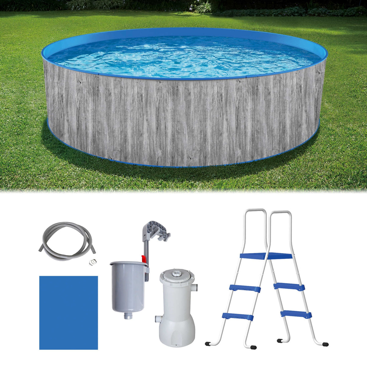 12-ft Round 36-in Deep Steel Wall Above Ground Swimming Pool I7679