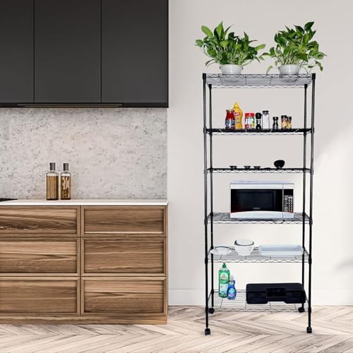 Heavy Duty 5-Shelf Storage Shelving Unit, 1250lbs Loading Capacity, Black D6828