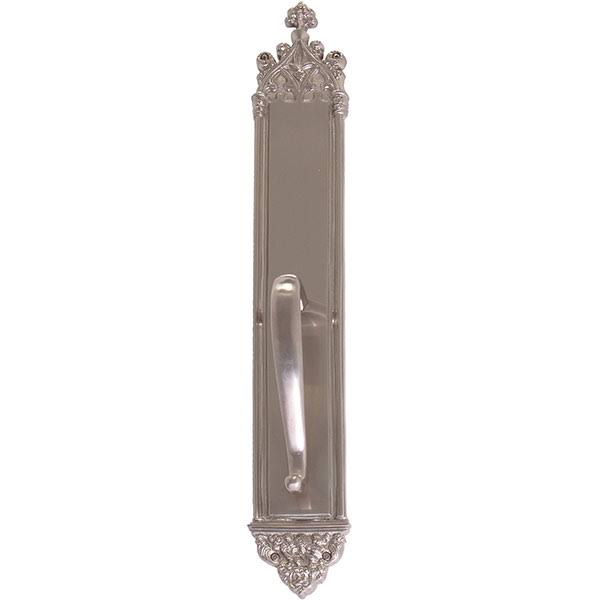 Gothic Pull Plate with S-Grip Pull Satin Nickel T780