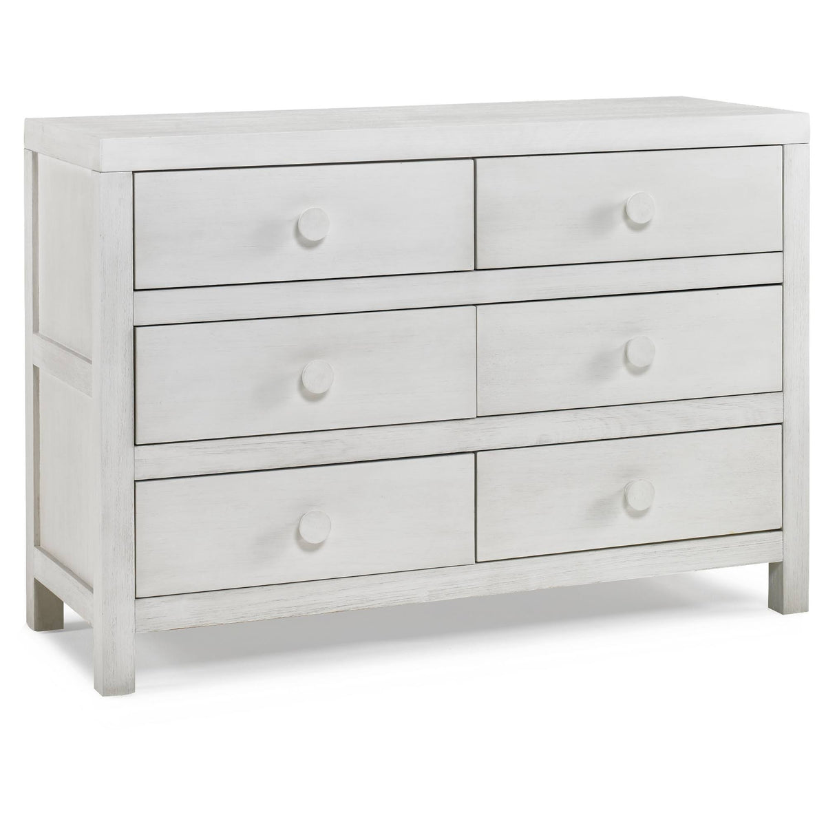 6 Drawer Double Dresser in Weathered Seashell White V6954