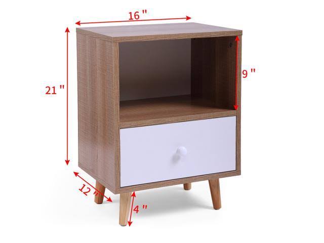 Set of 2 White Night Stand with Drawer K446051
