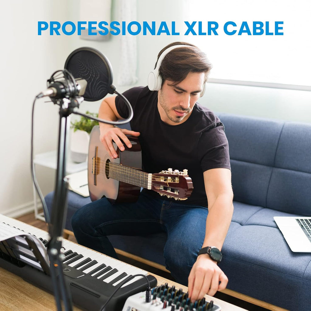 25ft XLR Microphone Male to Female Mic Cables Black 3-Pack U38618