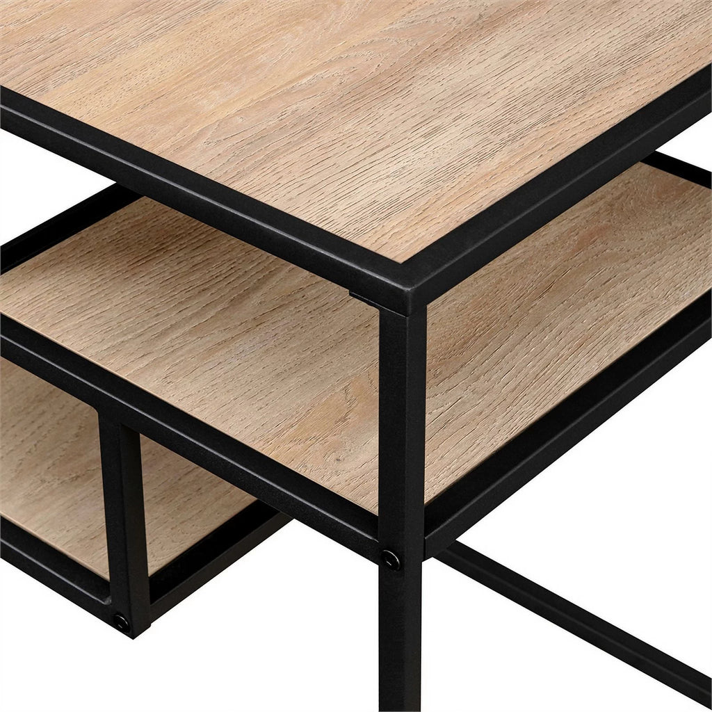 16" Metal and Wood Side Table C3083
