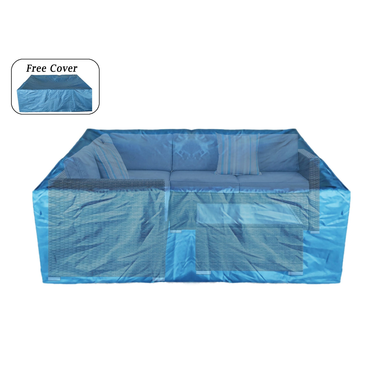 4-Piece Outdoor Wicker Sectional Sofa Set Grey X763