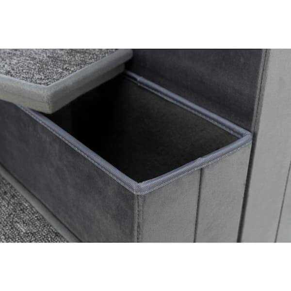 Foldable 4-Step Pet Stairs with Storage C11675