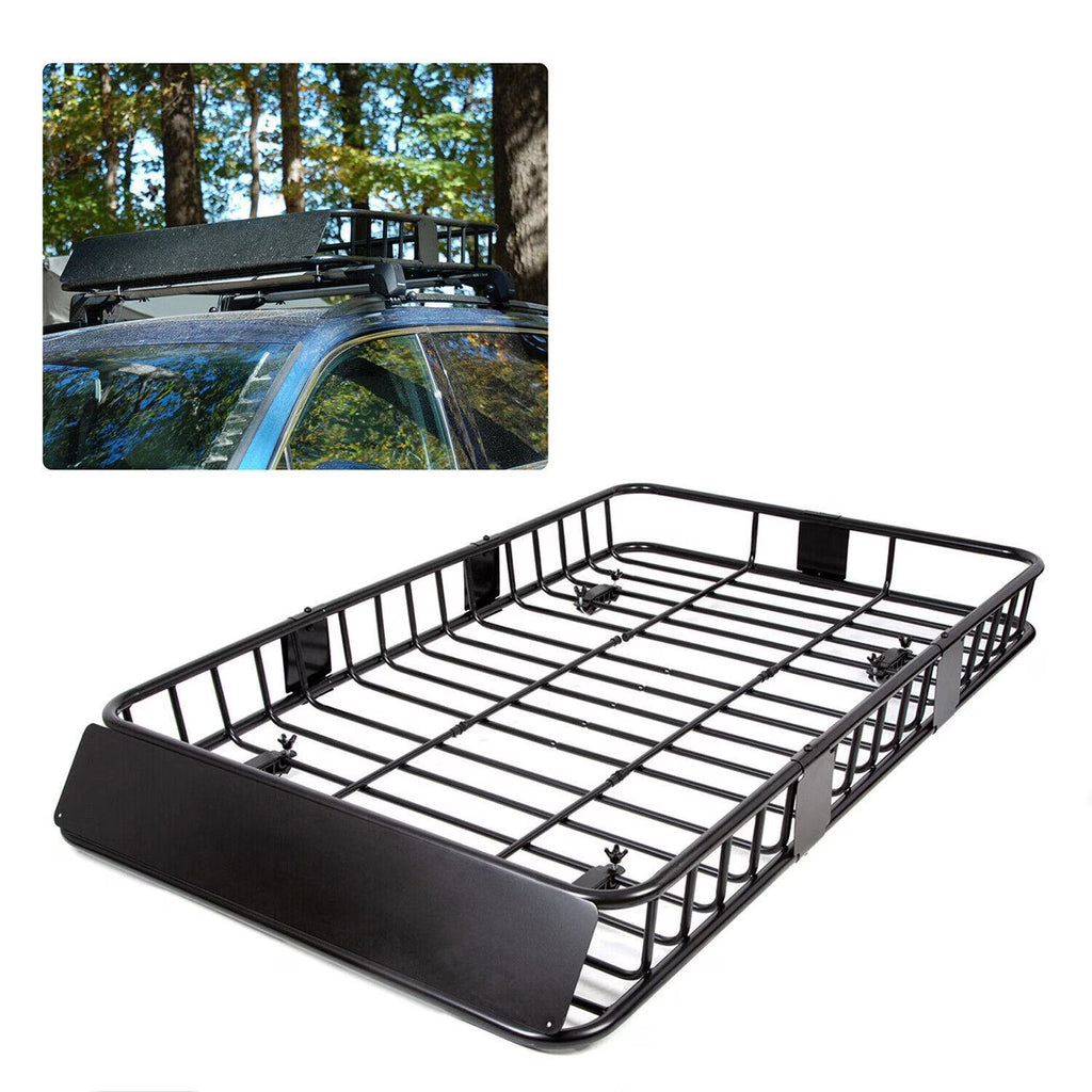 67" Expandable Car Top Roof Rack Cargo Basket Carrier S111989