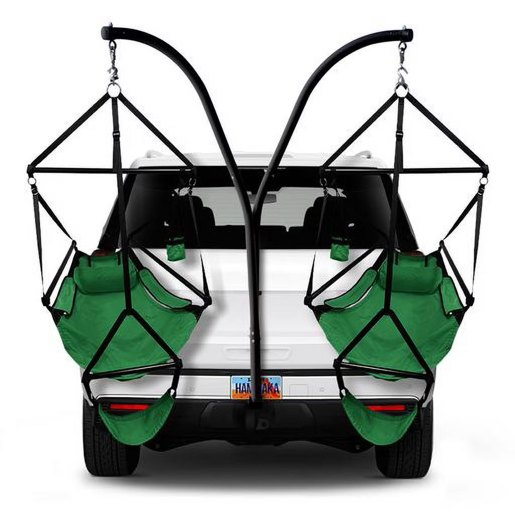 Trailer Hitch Stand and 2 Ripstop Nylon Chairs (Kelly Green) I43302