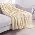 Cable Knit Sherpa Throw Blanket 50x63 Inch P899978