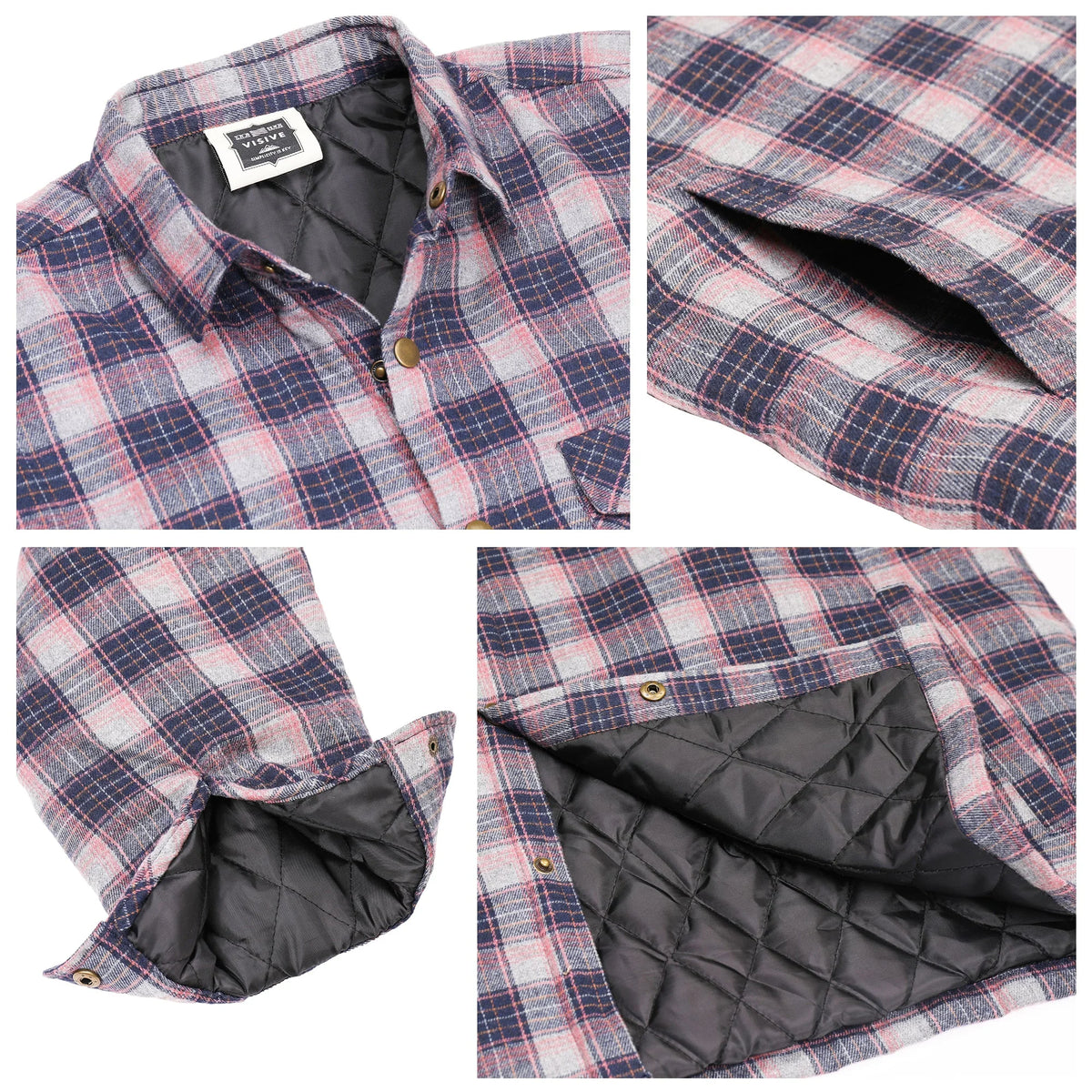 Men's Sherpa-Lined Flannel Button-Up Jacket X9780