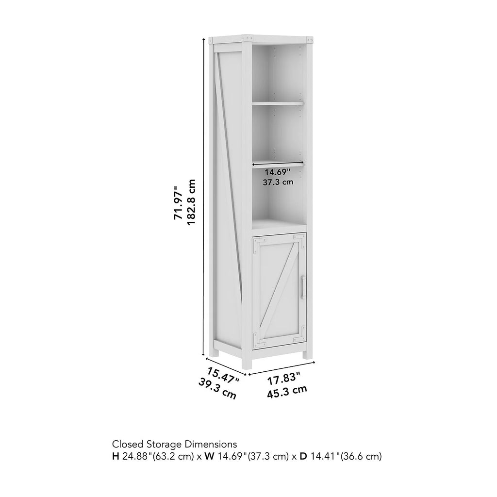 Tall Narrow 5 Shelf Bookcase with Door B281963