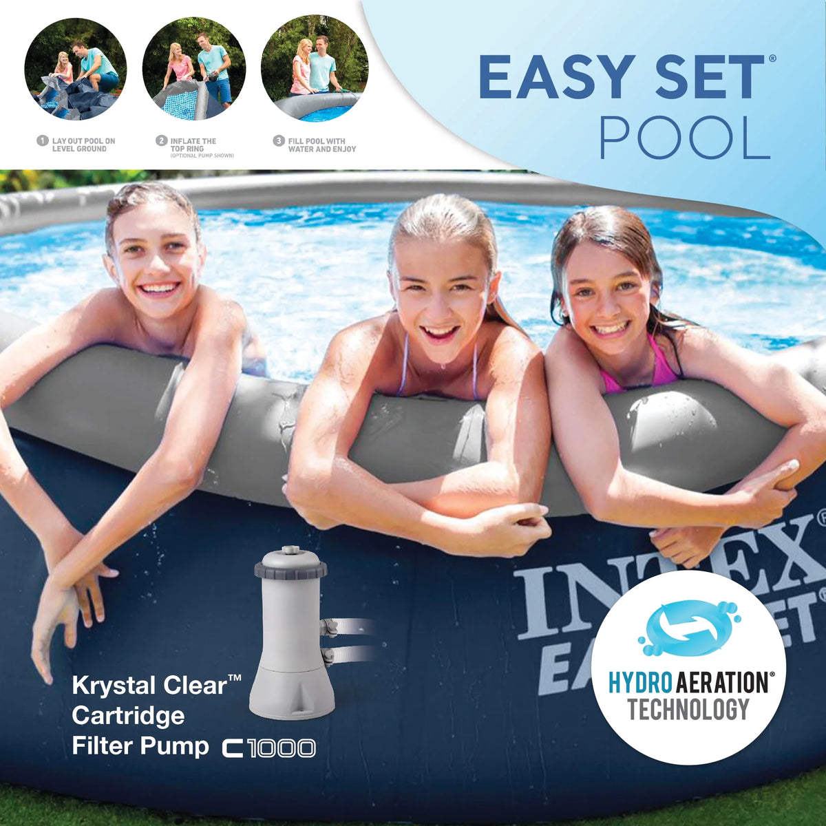 15' x 42 Inflatable Above Ground Swimming Pool Set O8774
