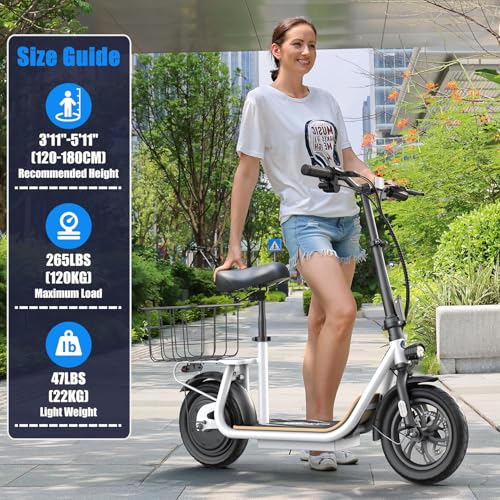 800W/1200W Electric Scooter with Seat, 48V Battery, Foldable G447329