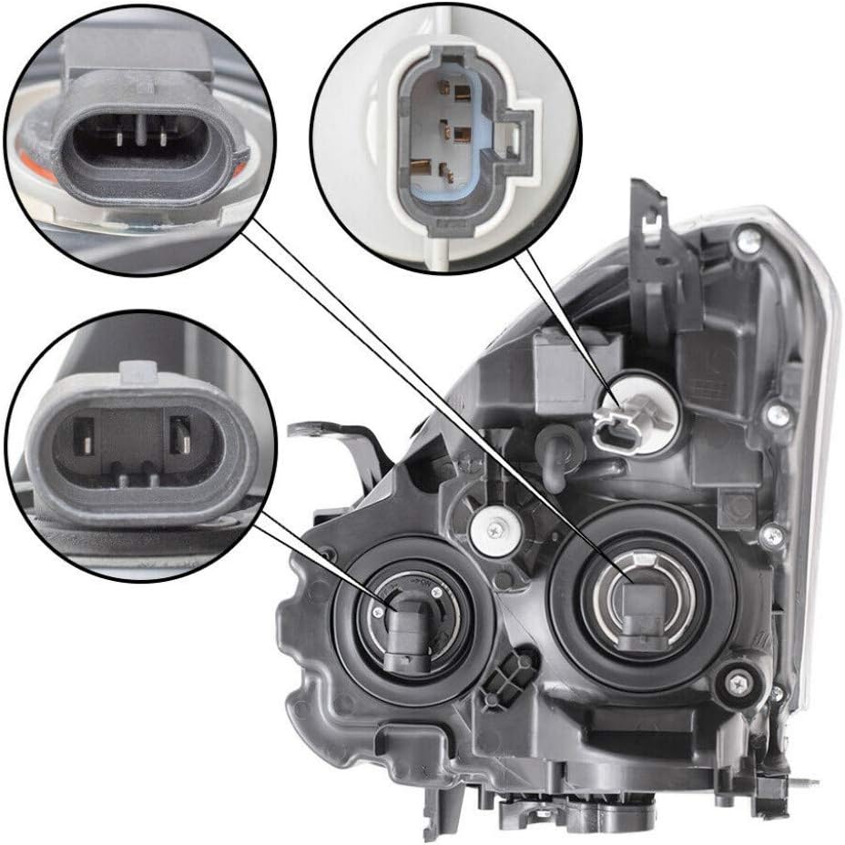 Passenger Side Halogen Headlight Assembly for Nissan Rogue 2009 2010 C8035