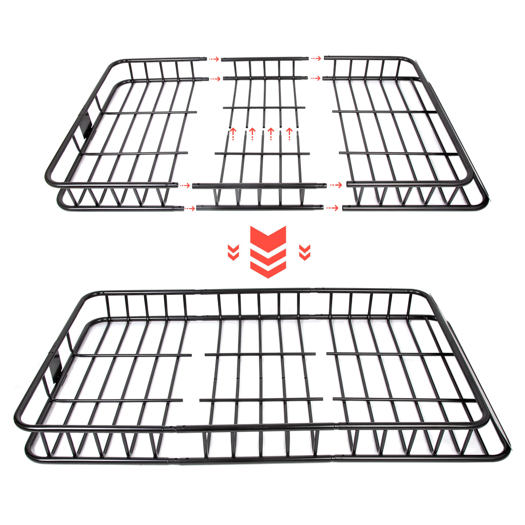 67" Expandable Car Top Roof Rack Cargo Basket Carrier S111989