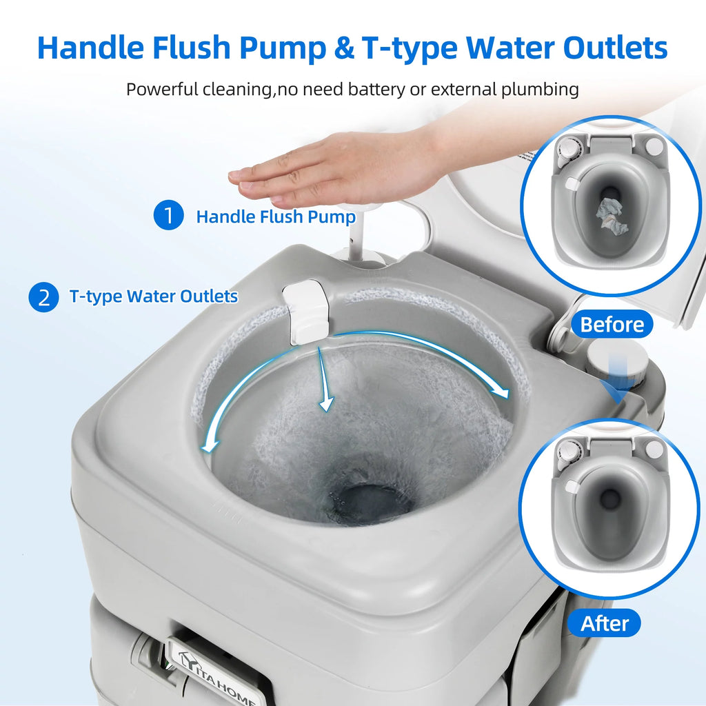 5.3 Gallon Portable Toilet and 17L Camping Sink G554