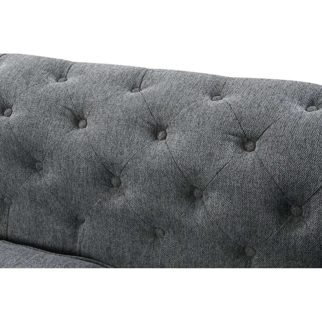 99" Gray Chesterfield Sofa with Chaise K856