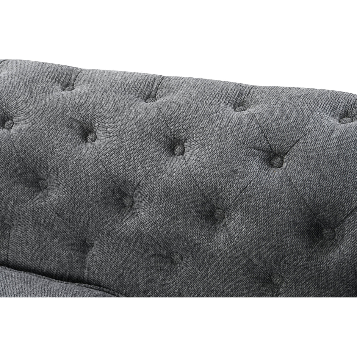 99" Gray Chesterfield Sofa with Chaise K856