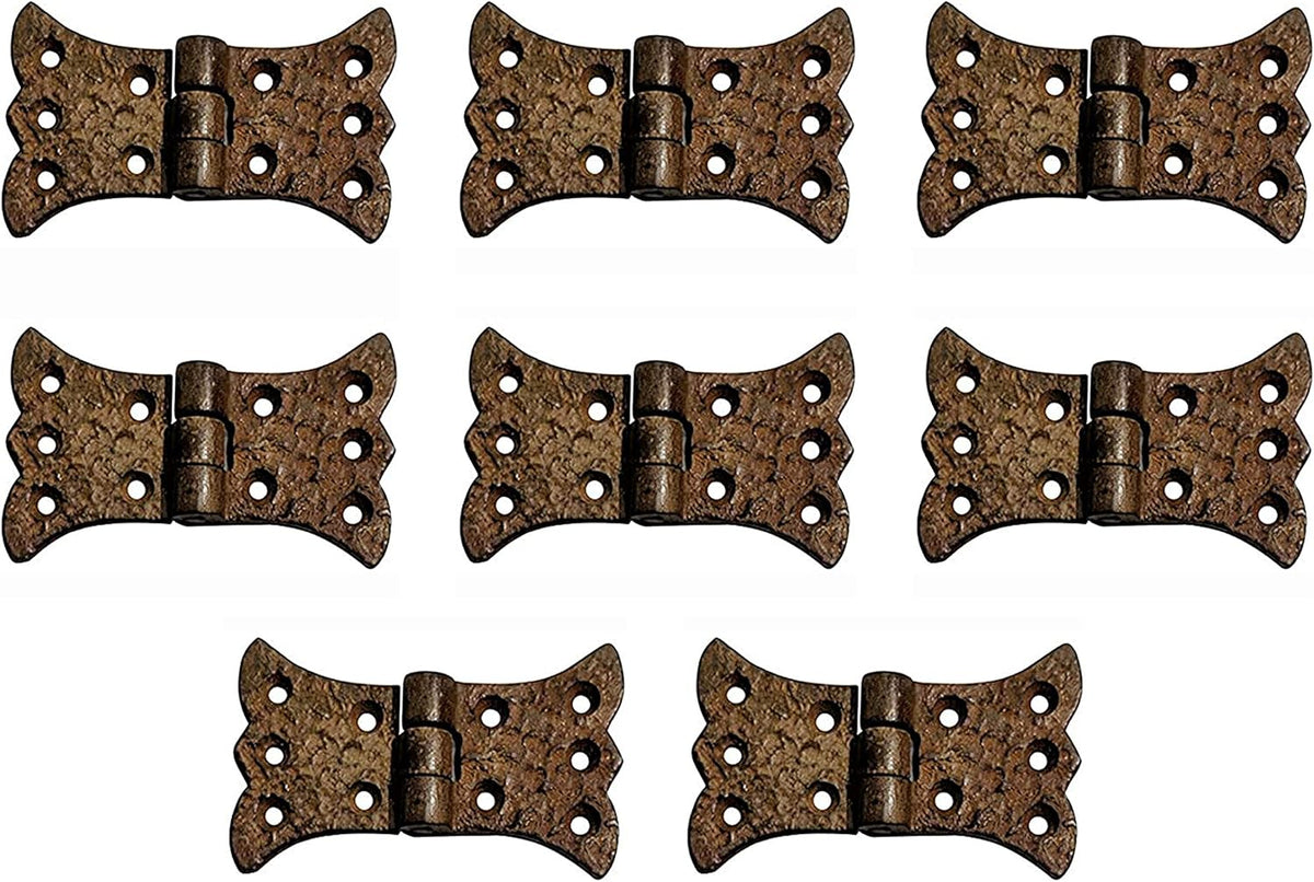 Antique Cast Iron Cabinet Butterfly Hinges (2 Pack, Green Patina) W5887