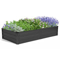 6x3x1ft Galvanized Metal Raised Garden Bed Dark Gray I1928