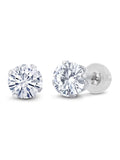 14K White Gold White Moissanite Stud Earrings (2.00 Cttw, Round 6.5MM) H872780