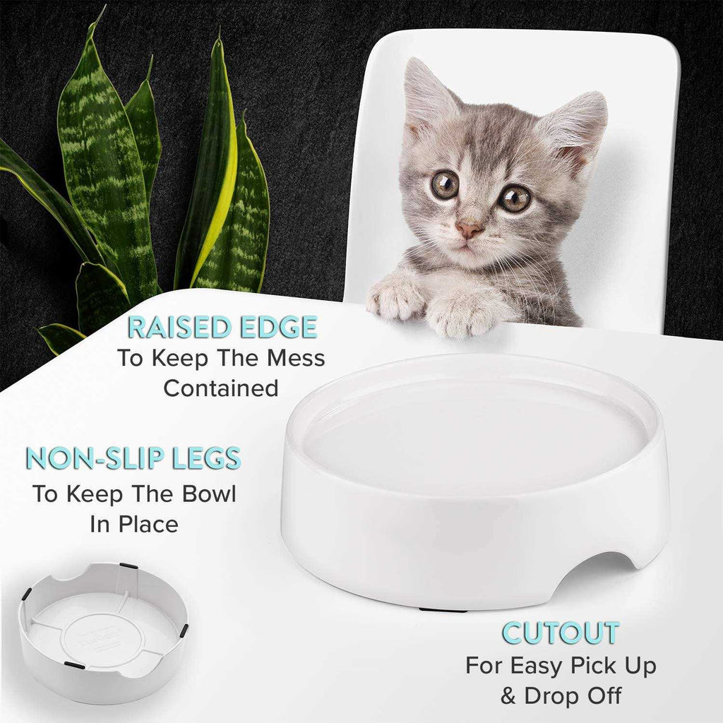 Non Slip Raised Cat Food Bowl Stand W448