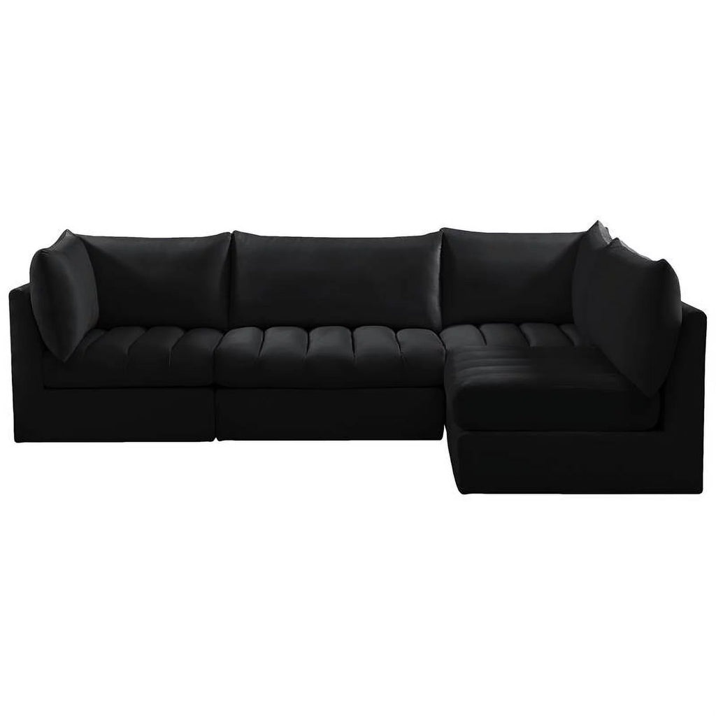 Black Velvet Modular Sectional T728461