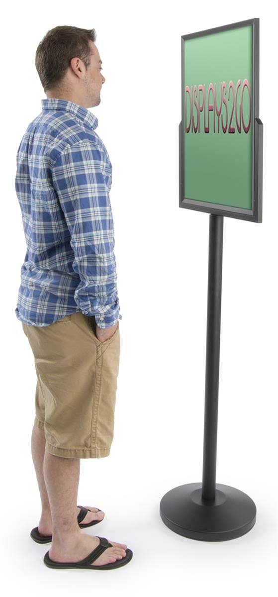 Black Heavy Duty Floor Sign Stand with Weighted Base E2623