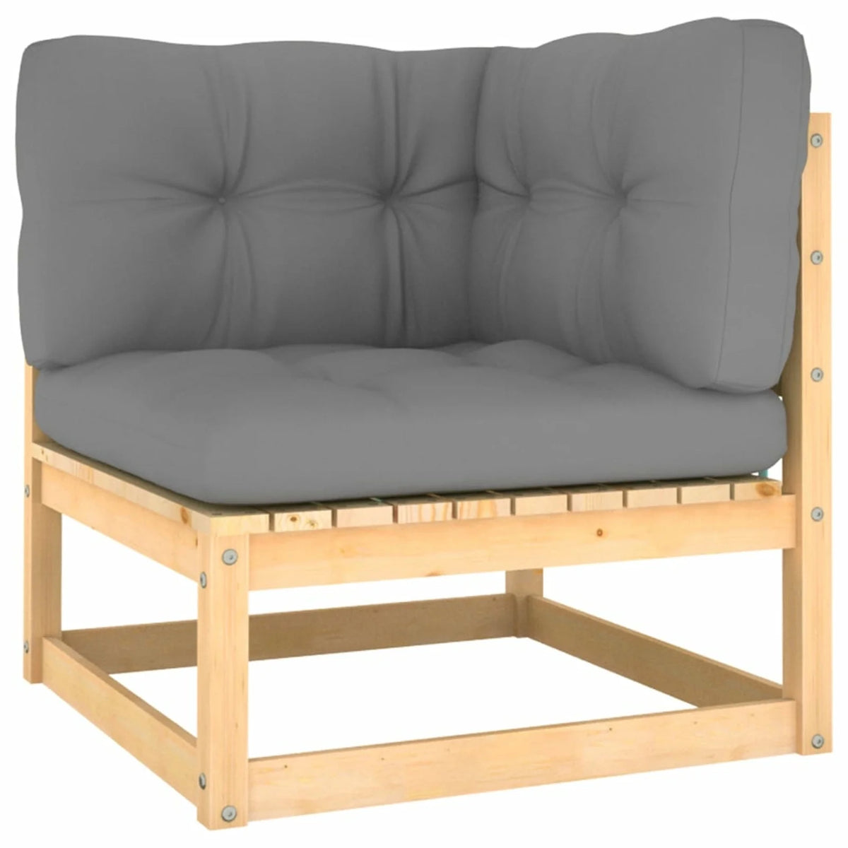 12 Piece Gray Cushion Pinewood Patio Lounge Set D5523