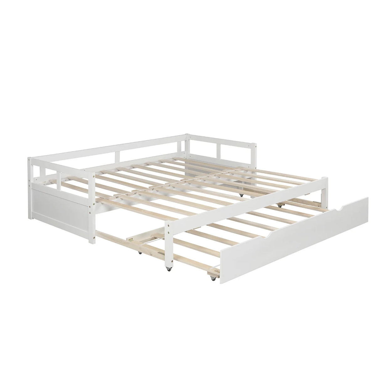 White Wooden Sofa Bed with Rollers R4551