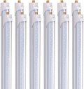 8 Foot LED Tube Lights, 44W 5500lm 6500K, Clear Cover, Pack of 12 E322