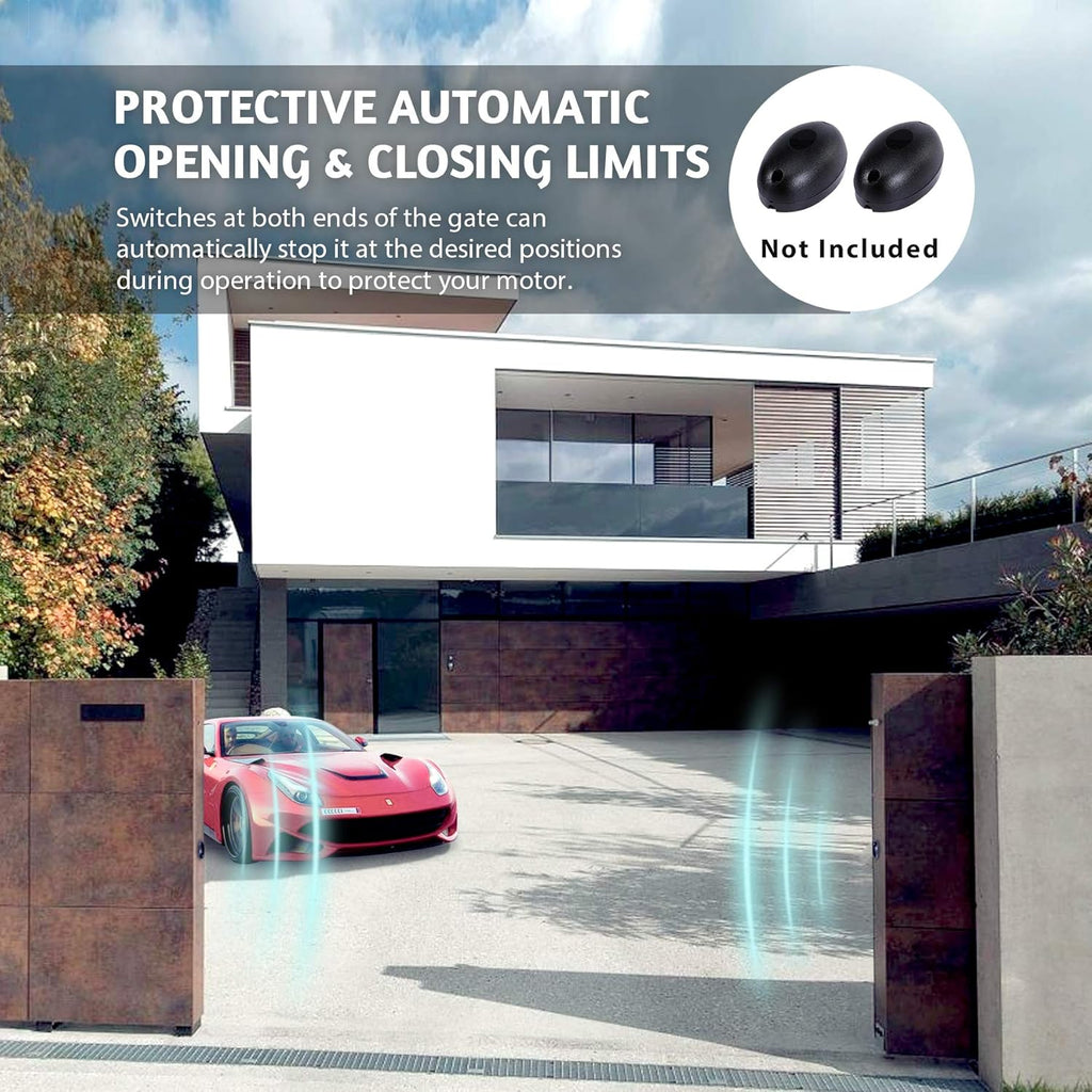 Automatic Sliding Gate Opener with 2 Remote Controls, Electric Motor, Complete Hardware Kit for Sliding Gate Up to 40 Feet N73144